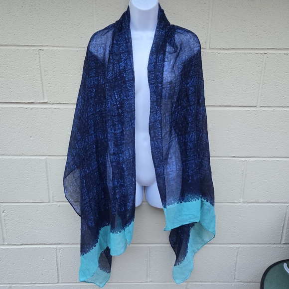 NWT- Perfectly Adjusted Scarf- Black/Orange- Screen Dyed- Wide & Long - Picture 12 of 13